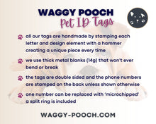 Load image into Gallery viewer, Hexagon dog tag, hand stamped with star design, handmade dog gift idea