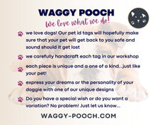 Load image into Gallery viewer, Paw dog tag with cute Halloween design, personalized pet id tag hand-stamped with 2 phone numbers