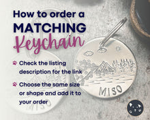 Load image into Gallery viewer, Oak leaf dog tag with owl, fall pet id tag hand-stamped