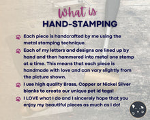 Load image into Gallery viewer, Paw dog tag with cute Halloween design, personalized pet id tag hand-stamped with 2 phone numbers