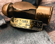 Load image into Gallery viewer, handmade name plate to rivet on og collar