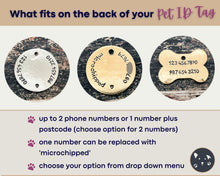 Load image into Gallery viewer, Paw dog tag with cute Halloween design, personalized pet id tag hand-stamped with 2 phone numbers