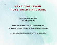 Load image into Gallery viewer, Deluxe mud-proof dog leash with rose gold fittings