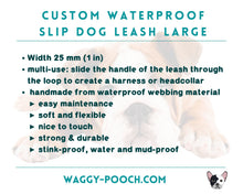 Load image into Gallery viewer, Waterproof slip dog leash 25mm, multi-use convertable dog leash for medium and large dogs - choose your color & length