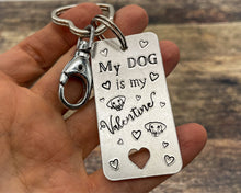 Load image into Gallery viewer, Valentine dog keychain, cute dog lover gift idea