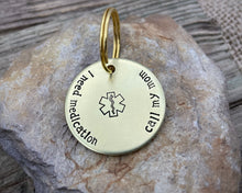 Load image into Gallery viewer, Medical alert dog id tag, hand stamped