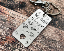 Load image into Gallery viewer, Valentine dog keychain, cute dog lover gift idea