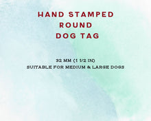 Load image into Gallery viewer, Dog id tag, hand stamped with leaves & stars