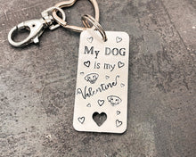 Load image into Gallery viewer, Valentine dog keychain, cute dog lover gift idea