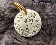 Load image into Gallery viewer, Halloween dog tag with bats