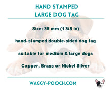 Load image into Gallery viewer, Funny dog tag, hand stamped with 'I'm an asshole and ran away'