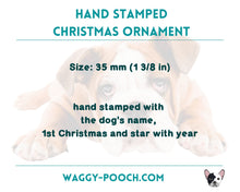 Load image into Gallery viewer, Dog's first Christmas ornament with star