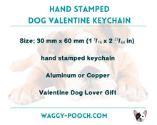 Load image into Gallery viewer, Valentine dog keychain, cute dog lover gift idea