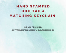 Load image into Gallery viewer, Ocean dog tag & matching keychain, hand stamped dog lover gift with nautical design