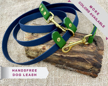 Load image into Gallery viewer, Mud-proof hands-free dog leash, 2 colors & deluxe brass fittings - choose your colors & length