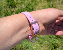 Load image into Gallery viewer, Deluxe mud-proof dog collar and matching bracelet with rose gold fittings - choose your size