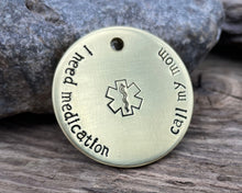 Load image into Gallery viewer, Medical alert dog id tag, hand stamped