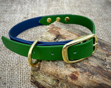 Load image into Gallery viewer, 2-Color luxury dog collar with brass fittings