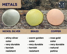 Load image into Gallery viewer, Small cute dog id tag with dino design, handstamped pet id tag with up to 2 phone numbers or microchipped