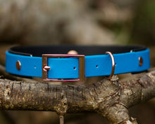 Load image into Gallery viewer, Mudproof dog collar 2 colors with rose gold buckle, 25mm / 1 in