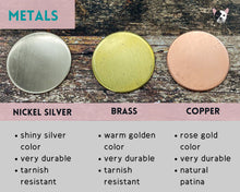 Load image into Gallery viewer, Moon dog tag, hand stamped pet id tag with crystal and star design