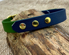 Load image into Gallery viewer, 2-Color luxury dog collar with brass fittings