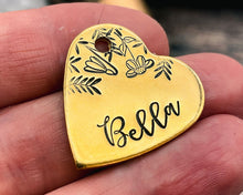 Load image into Gallery viewer, small dog tag with cute flower design