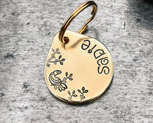 Load image into Gallery viewer, Cute dog tag, tear drop small pet id tag with toucan design, 2 phone numbers