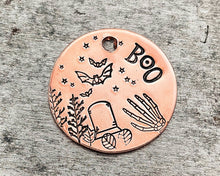 Load image into Gallery viewer, spooky pet id tag for small dogs