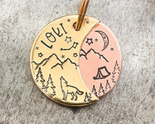 Load image into Gallery viewer, moon dog tag hand-stamped