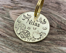 Load image into Gallery viewer, Halloween dog tag with bats