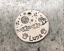Load image into Gallery viewer, dog id tag with pawprints