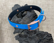 Load image into Gallery viewer, Mudproof dog collar 2 colors with rose gold buckle, 25mm / 1 in