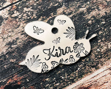 Load image into Gallery viewer, bee dog tag with flowers