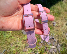 Load image into Gallery viewer, Deluxe mud-proof dog collar and matching bracelet with rose gold fittings - choose your size