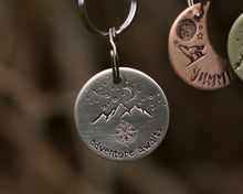 Load image into Gallery viewer, 'Adventure Awaits' keychain, handstamped
