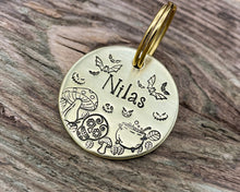 Load image into Gallery viewer, Halloween dog tag with bats