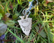 Load image into Gallery viewer, Arrow head dog id tag with longhorn design