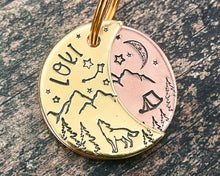 Load image into Gallery viewer, moon and star dog tag