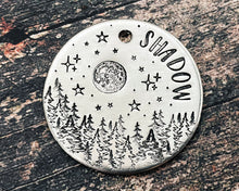 Load image into Gallery viewer, large metal dog id tag hand-stamped