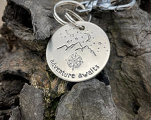 Load image into Gallery viewer, 'Adventure Awaits' keychain, handstamped