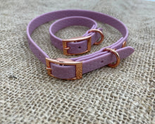 Load image into Gallery viewer, Deluxe mud-proof dog collar and matching bracelet with rose gold fittings - choose your size