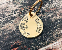 Load image into Gallery viewer, Cute dog tag, tear drop small pet id tag with toucan design, 2 phone numbers