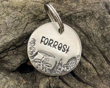 Load image into Gallery viewer, Fall dog id tag with mushrooms and cute gnome