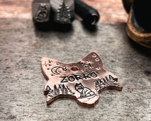 Load image into Gallery viewer, personalized fox dog id tag with 2 phone numbers