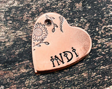 Load image into Gallery viewer, heart dog tag with flowers