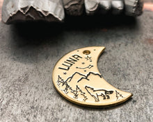 Load image into Gallery viewer, moon pet tag with stars