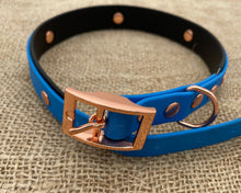 Load image into Gallery viewer, Mudproof dog collar 2 colors with rose gold buckle, 25mm / 1 in