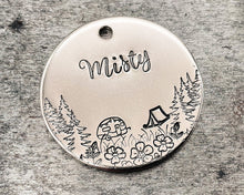 Load image into Gallery viewer, double-sided metal dog tag with 2 phone numbers and address