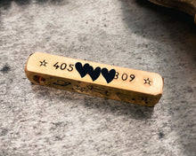 Load image into Gallery viewer, Space dog tag, 4-sided bar dog tag, hand stamped pet id tag with spaceship & stars